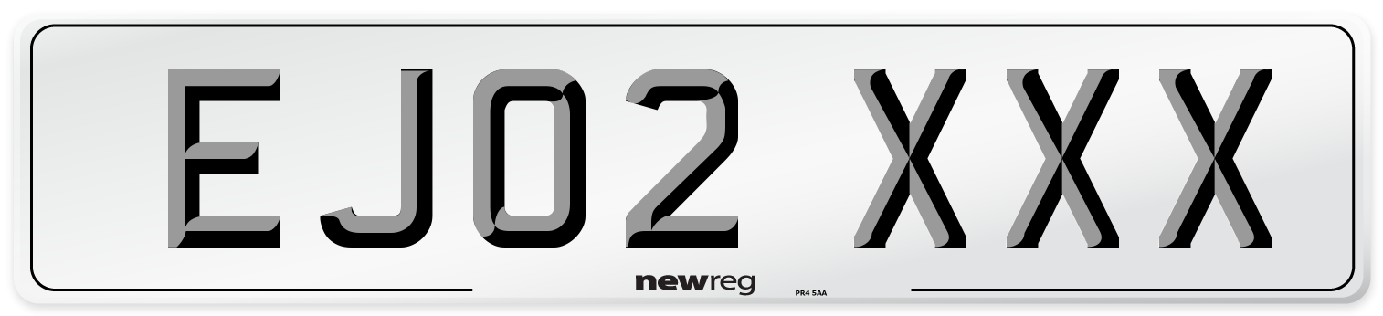 EJ02 XXX Number Plate from New Reg